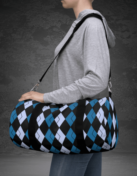 Teal Argyle Duffel Bag - Perfect for Travel and Adventure - Misfit Marketing Design Studios