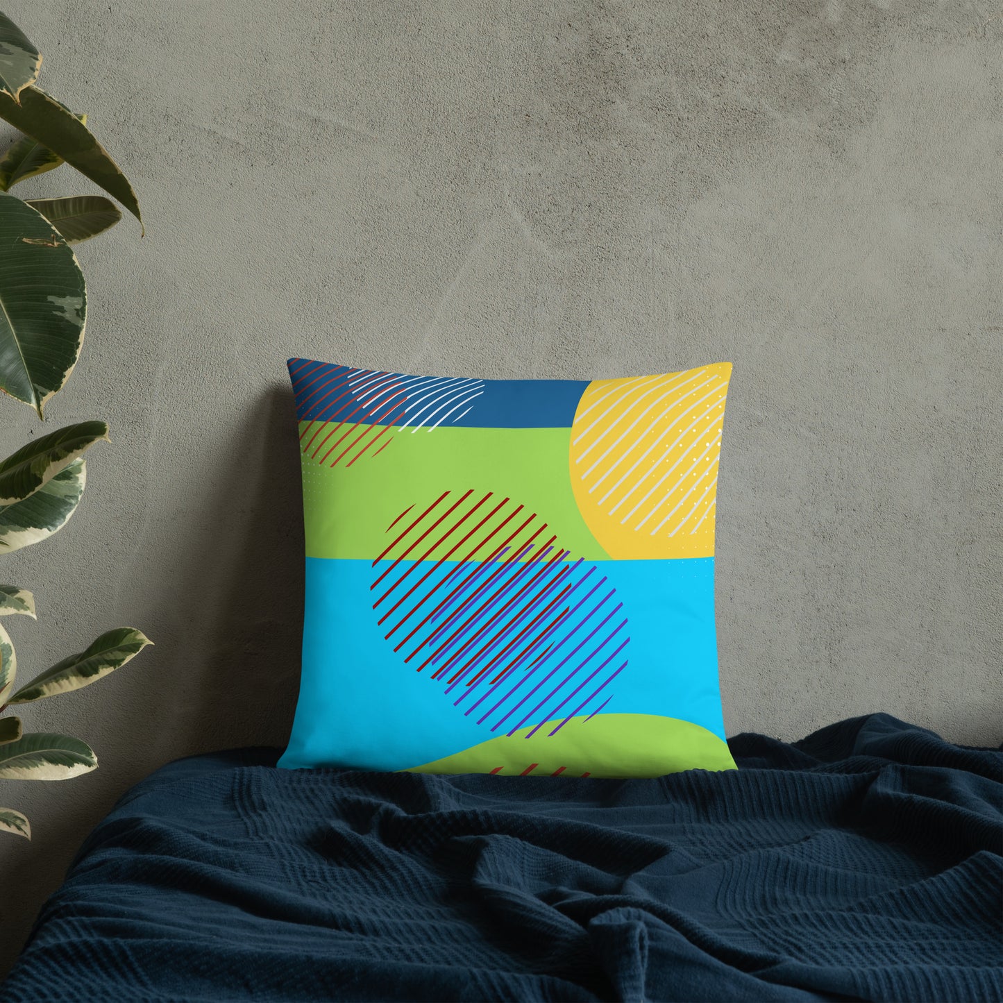 Bright Abstract Pillow - Misfit Marketing Designs