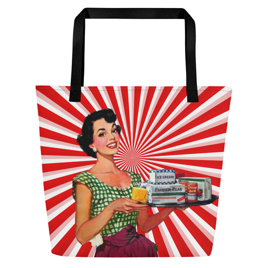 Back to the Nifty Large Tote Bag - Misfit Marketing Designs