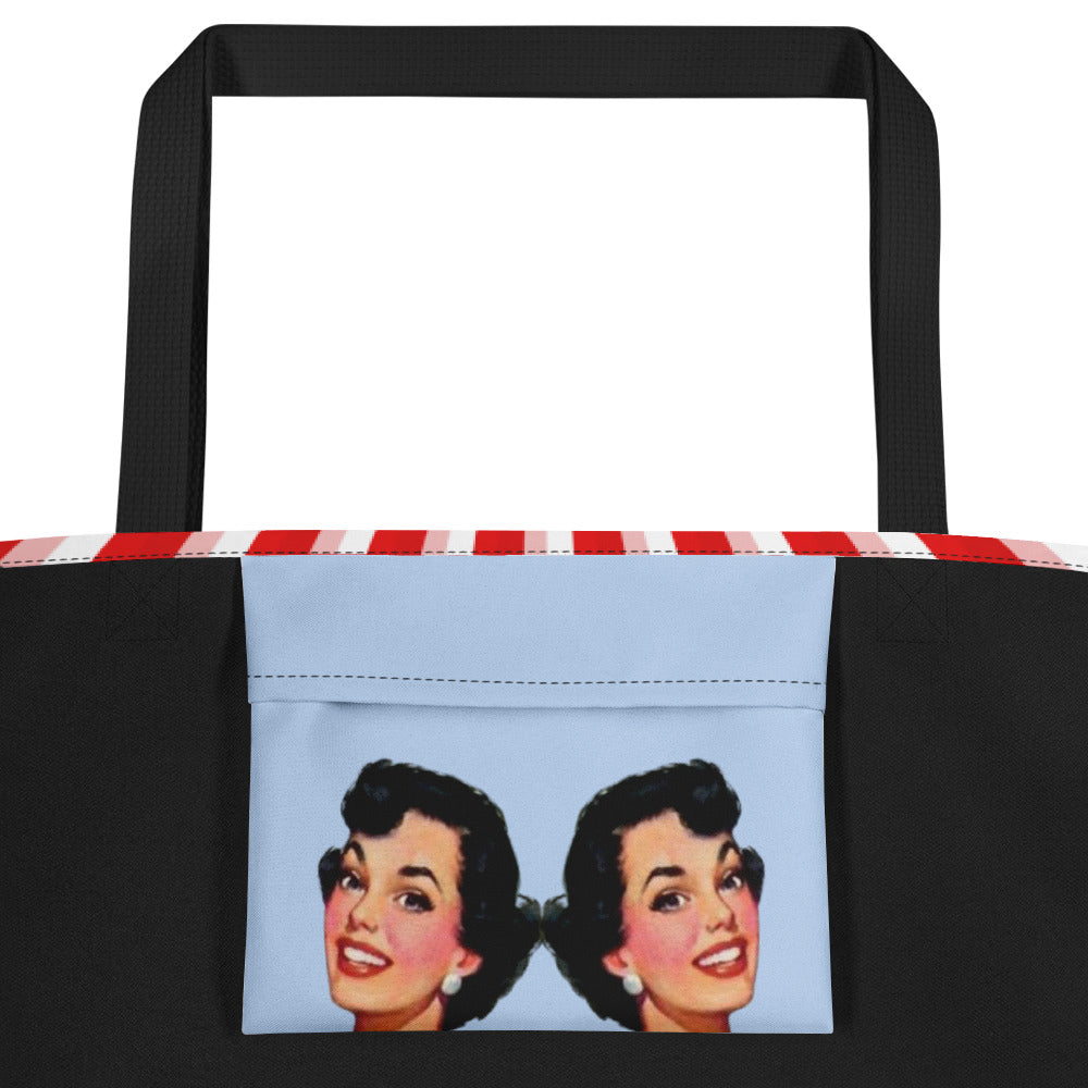 Back to the Nifty Large Tote Bag - Misfit Marketing Designs