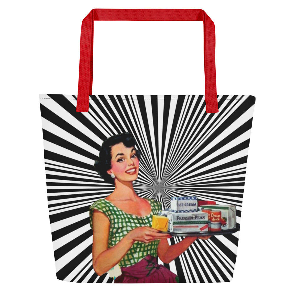 Back to the Nifty Large Tote Bag - Misfit Marketing Designs