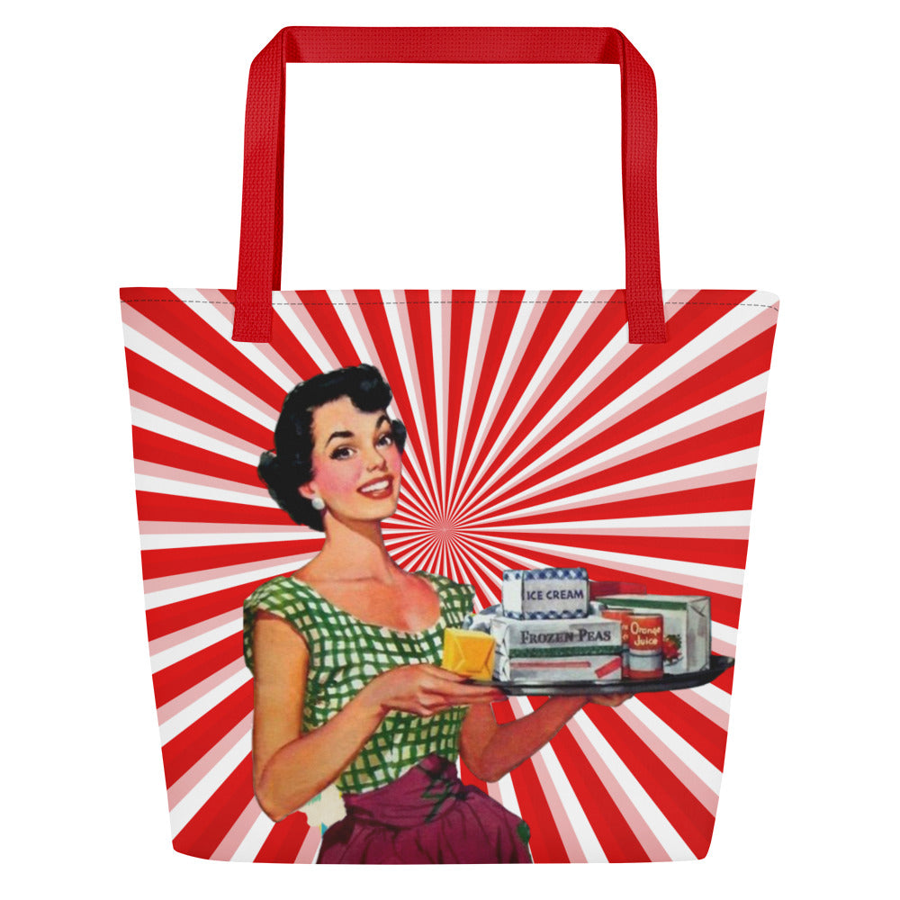 Back to the Nifty Large Tote Bag - Misfit Marketing Designs