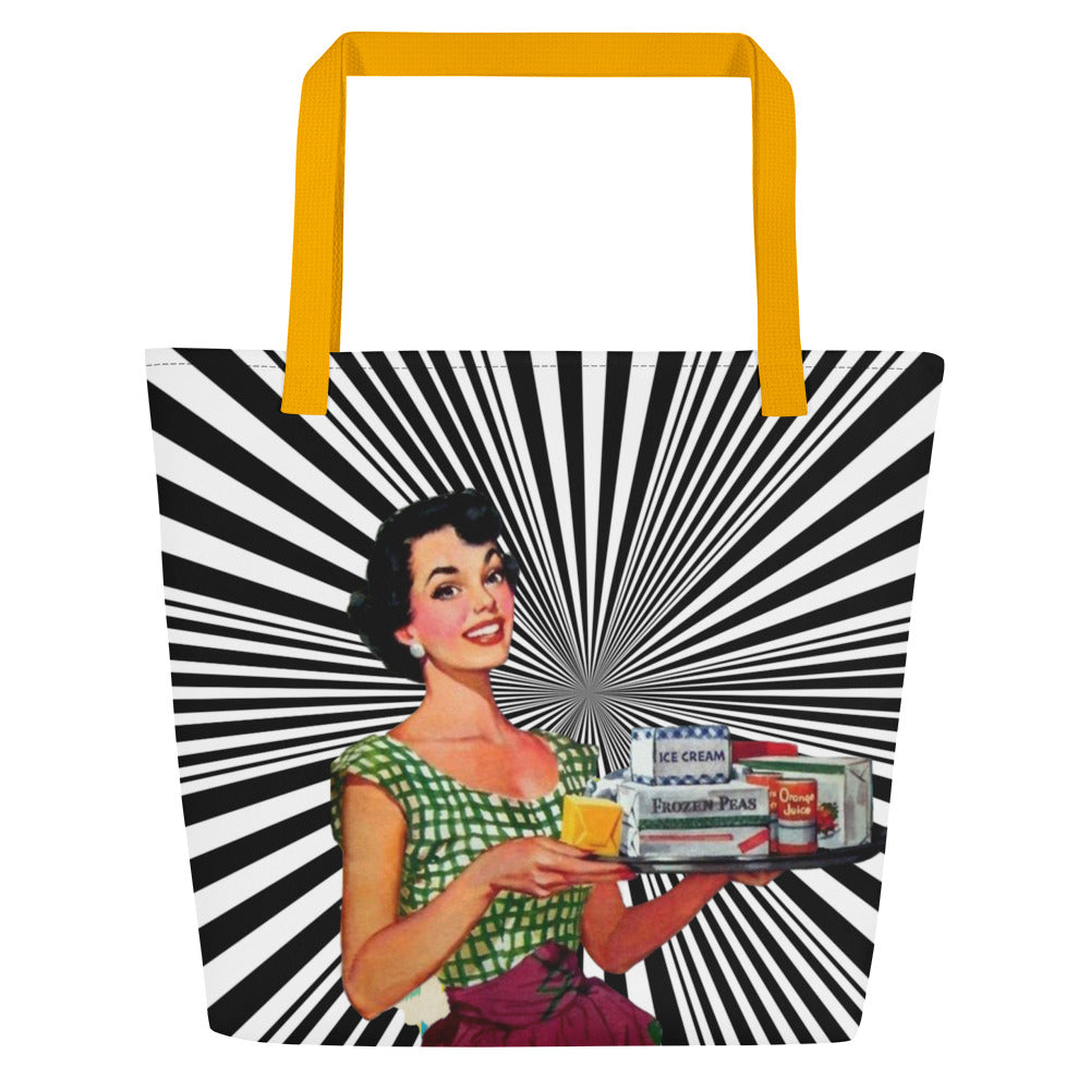 Back to the Nifty Large Tote Bag - Misfit Marketing Designs