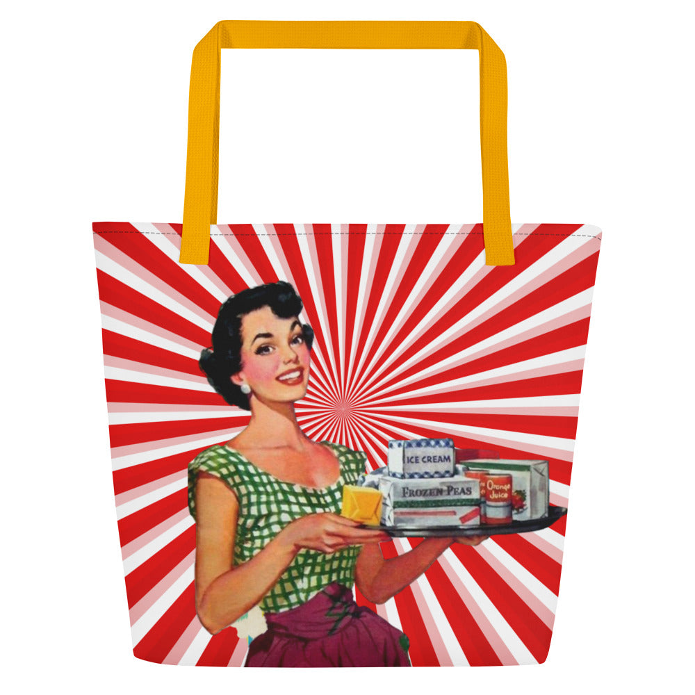 Back to the Nifty Large Tote Bag - Misfit Marketing Designs