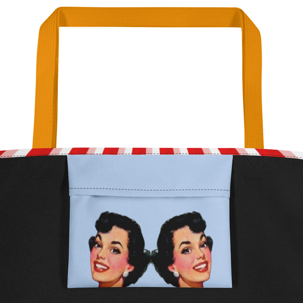 Back to the Nifty Large Tote Bag - Misfit Marketing Designs