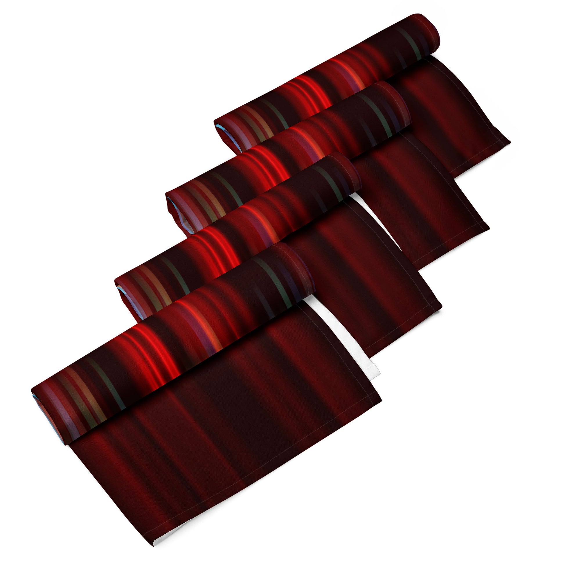 Burgundy Striped Cloth Napkin Set - Elegant Dining and Entertaining Accessory - Misfit Marketing Design Studios