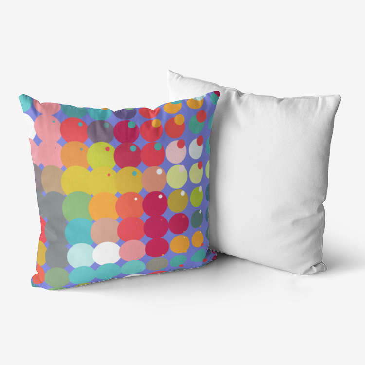 Multi-color Dots Premium Hypoallergenic Throw Pillow - Misfit Marketing Design Studios