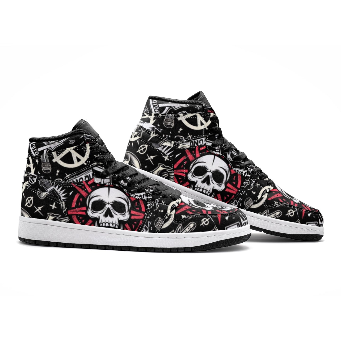 Punk Anarchy Skull Unisex High Top Fashion Sneakers