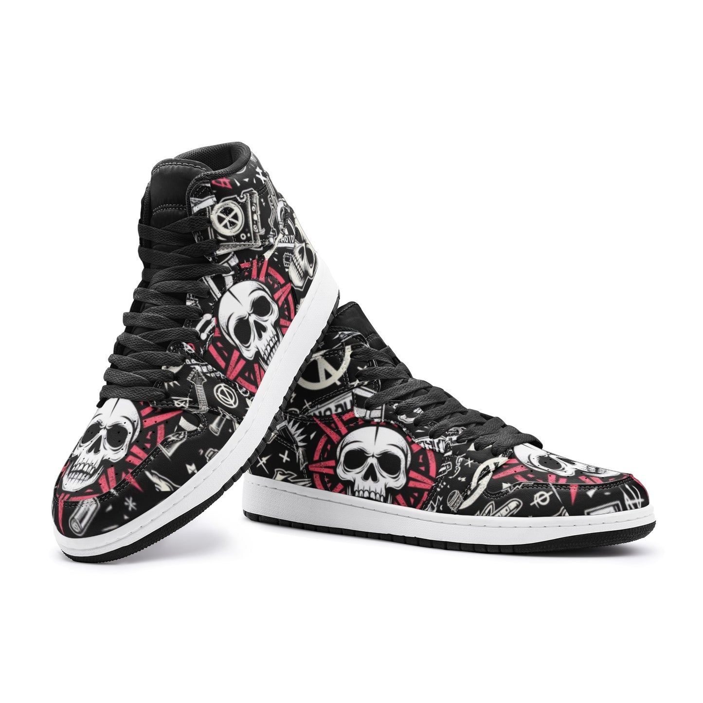 Punk Anarchy Skull Unisex High Top Fashion Sneakers