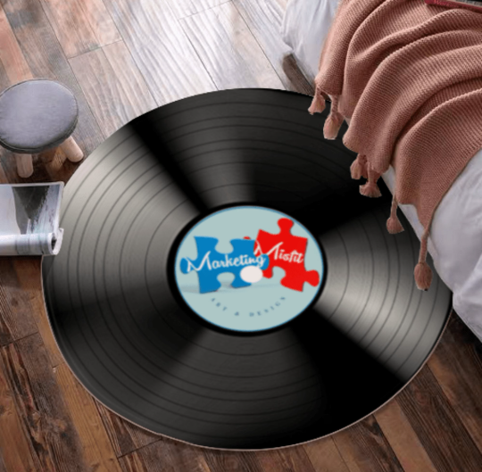 Personalized Vinyl Record Foldable Mat - Customizable Record Mat for Music Lovers - Misfit Marketing Design Studios