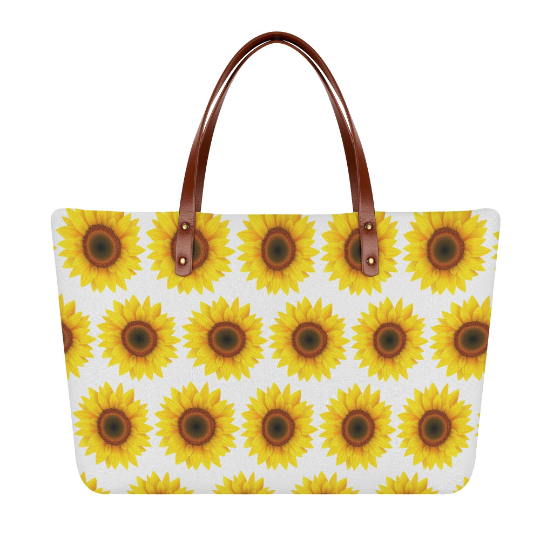 White Sunflower Tote - Elegant and Functional Bag - Misfit Marketing Design Studios