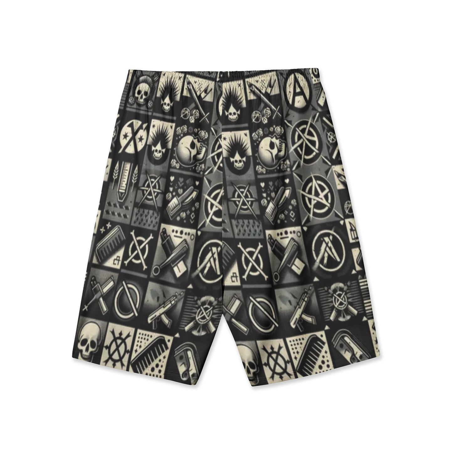 Mens Punk Swim Shorts - Bold  Stylish Summer Swimwear - Misfit Marketing Design Studios