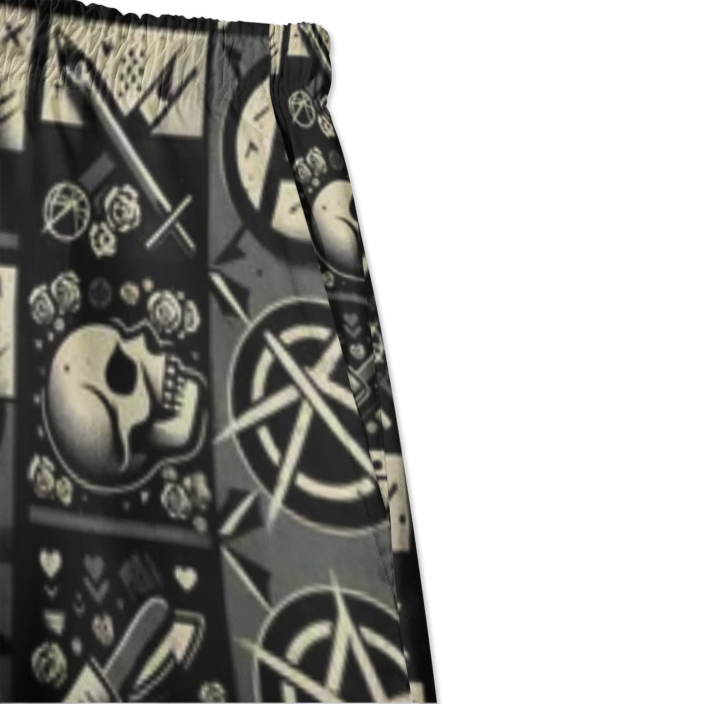 Mens Punk Swim Shorts - Bold  Stylish Summer Swimwear - Misfit Marketing Design Studios