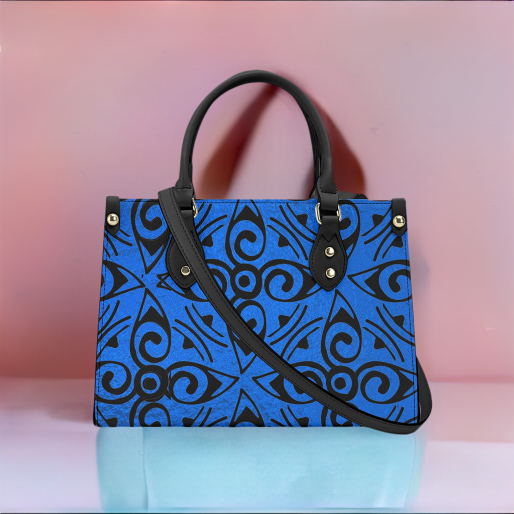 Luxury Blue Leather Handbag - Misfit Marketing Design Studios