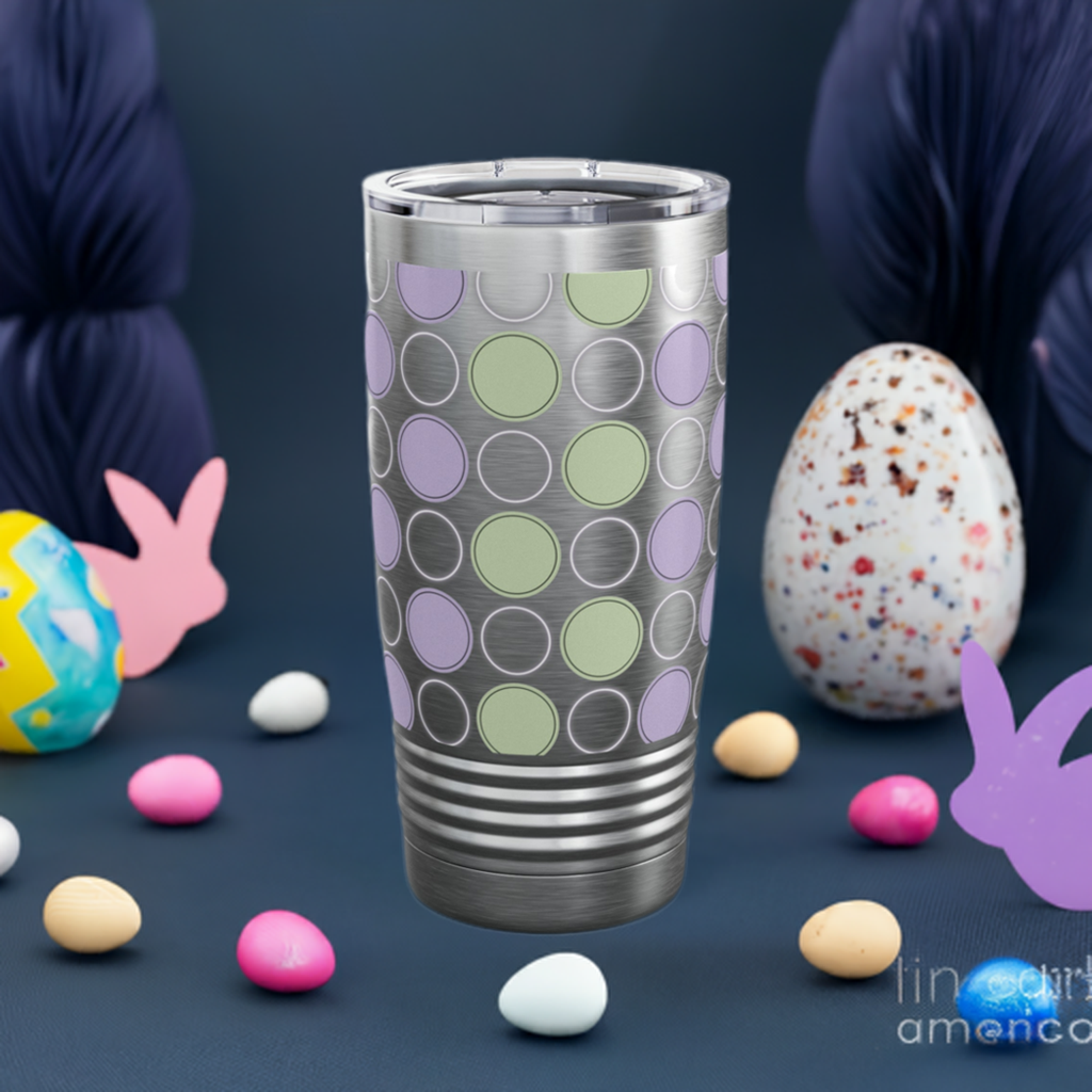 Spring Polka Dot Tumbler - Ringneck Design - Perfect for On-The-Go - Misfit Marketing Design Studios