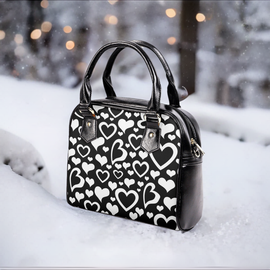 Black Hearts Handbag - Misfit Marketing Design Studios