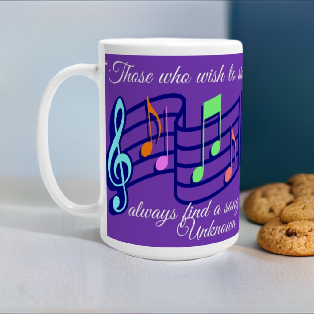 Musical Inspiration Purple 15oz Ceramic Mug - Misfit Marketing Design Studios