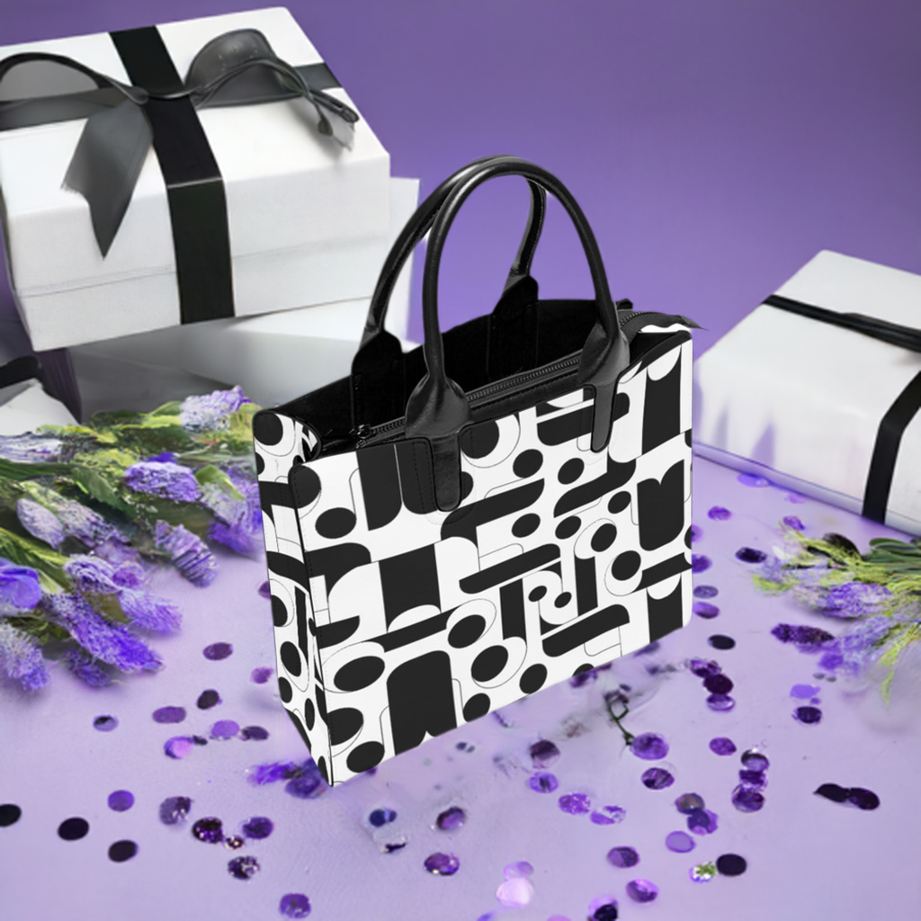 Black and White Abstract Fashion Tote - Trendy and Stylish Design for Your Everyday Needs - Misfit Marketing Design Studios