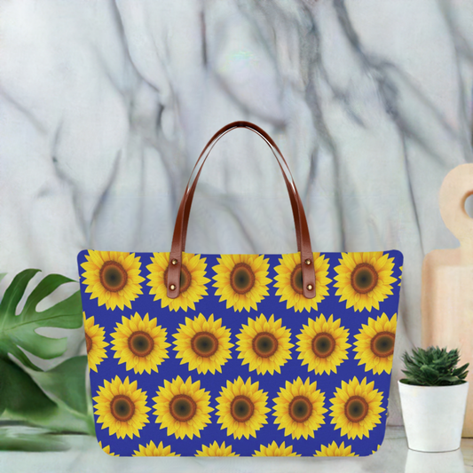 Bolso tote de girasoles azules: duradero y elegante