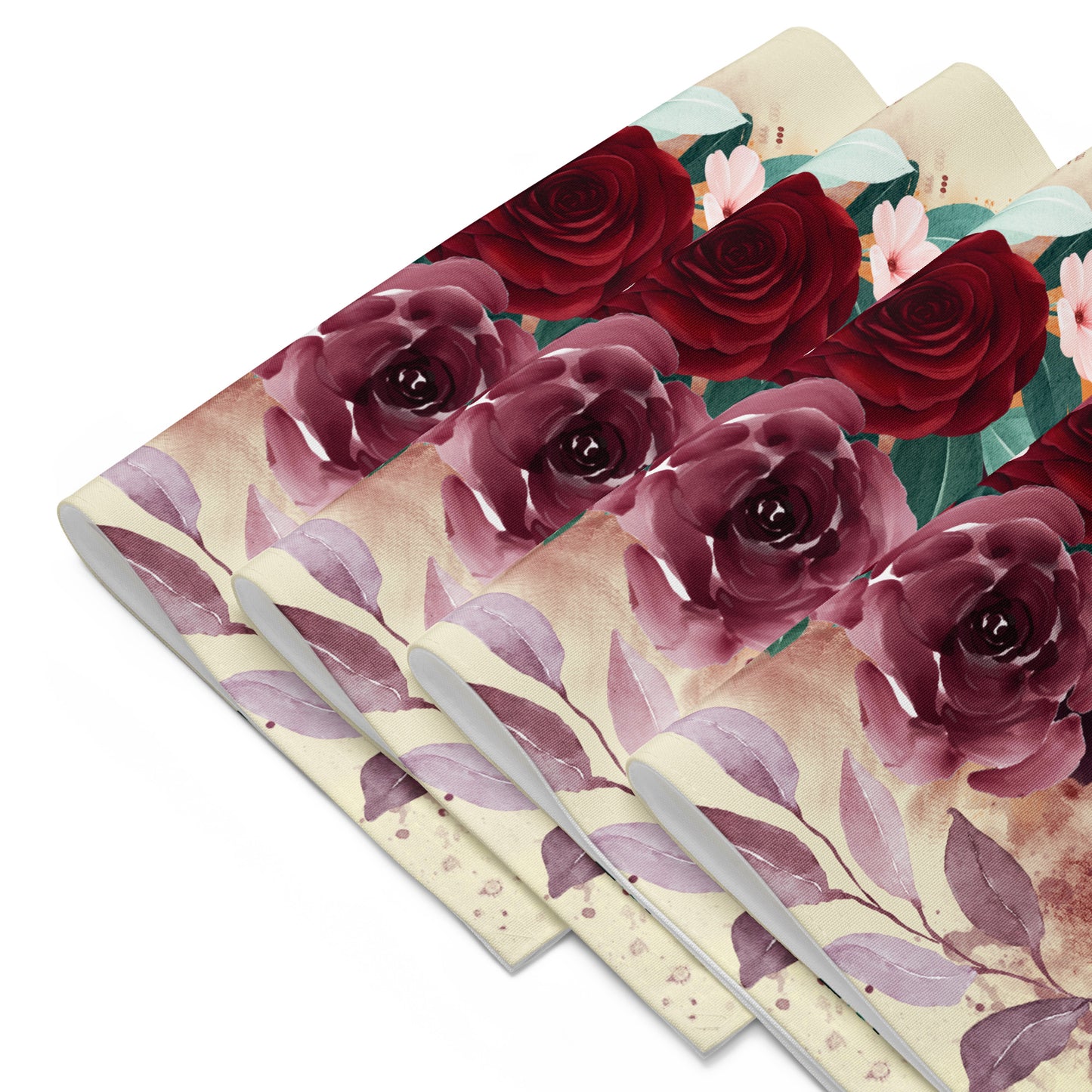 Burgundy Bouquet Placemat Set - Elegant Dining Decor - Misfit Marketing Design Studios