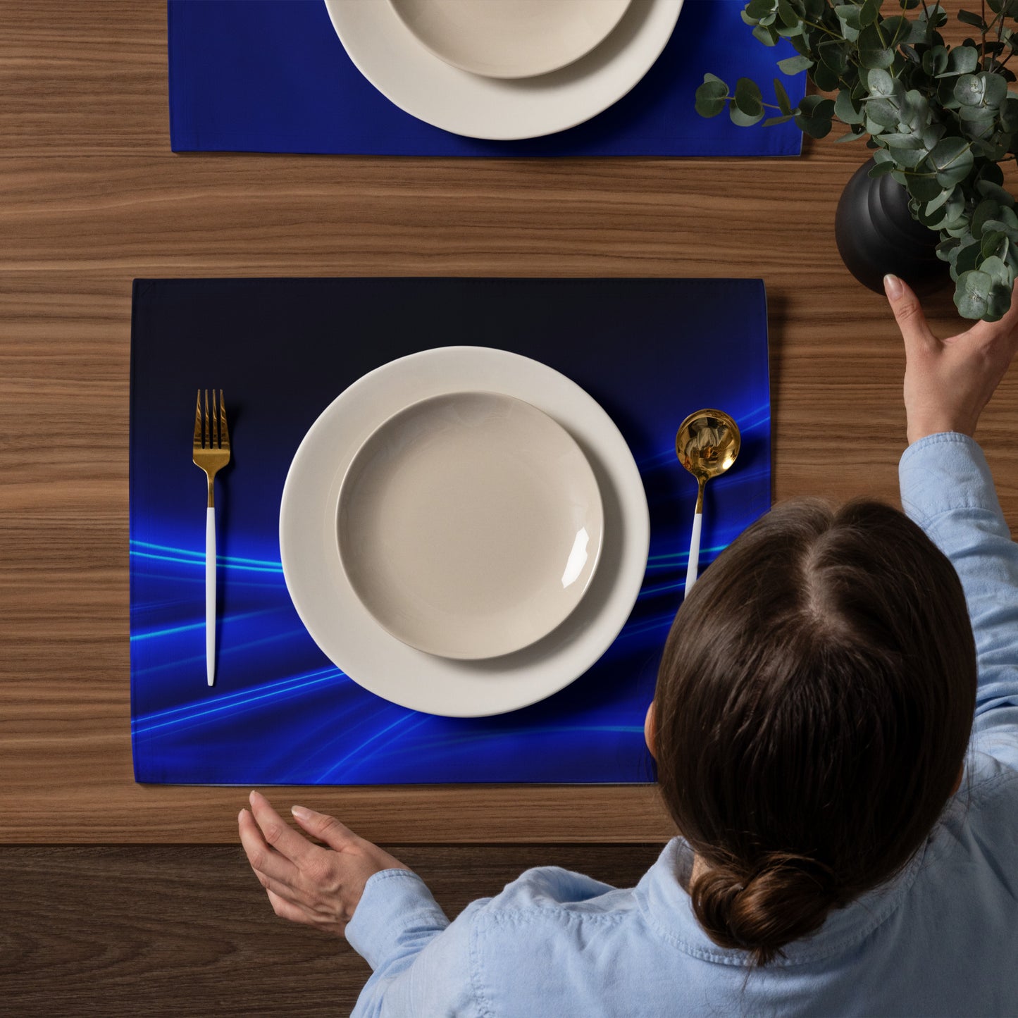 Blue Wave Placemat Set - Simple and Modern Table Decor - Misfit Marketing Design Studios