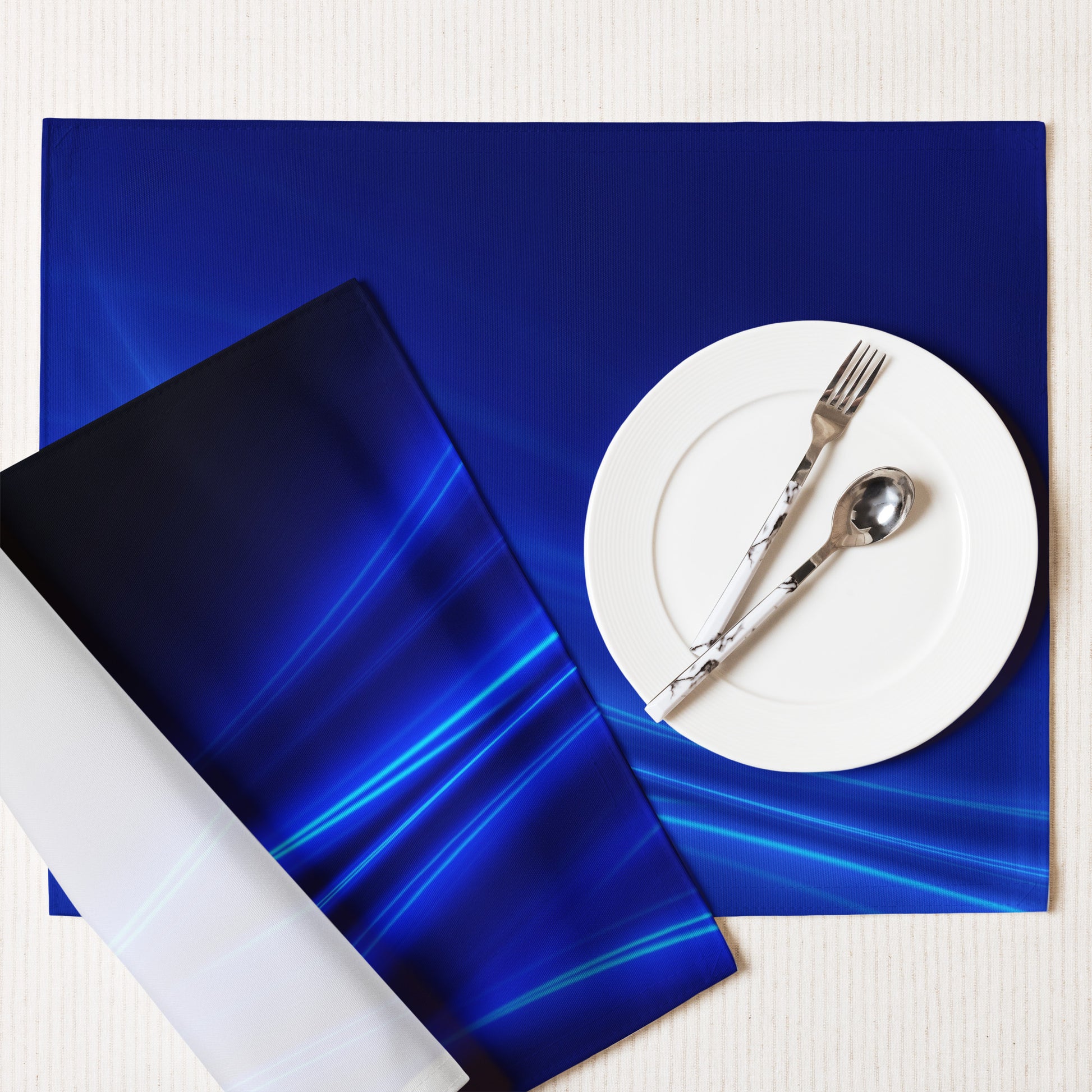 Blue Wave Placemat Set - Simple and Modern Table Decor - Misfit Marketing Design Studios