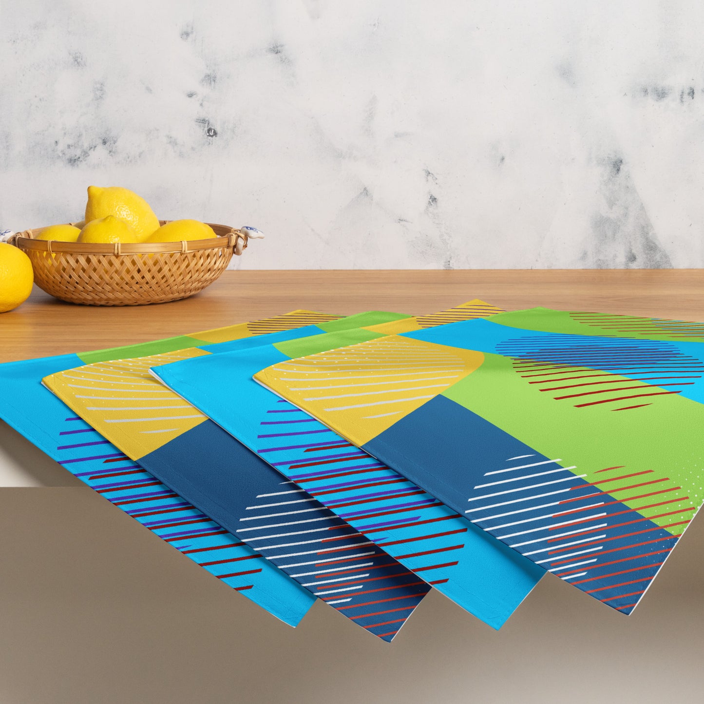 Colorful Abstract Placemat Set - Vibrant Dining Table Decor - Misfit Marketing Design Studios