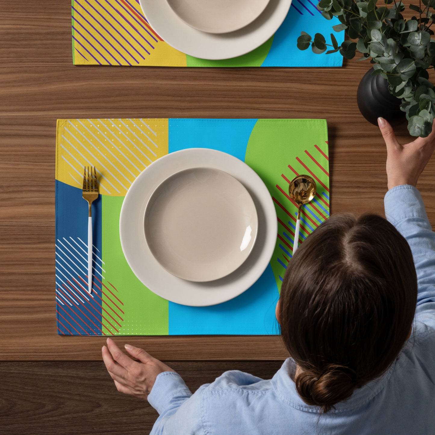 Colorful Abstract Placemat Set - Vibrant Dining Table Decor - Misfit Marketing Design Studios