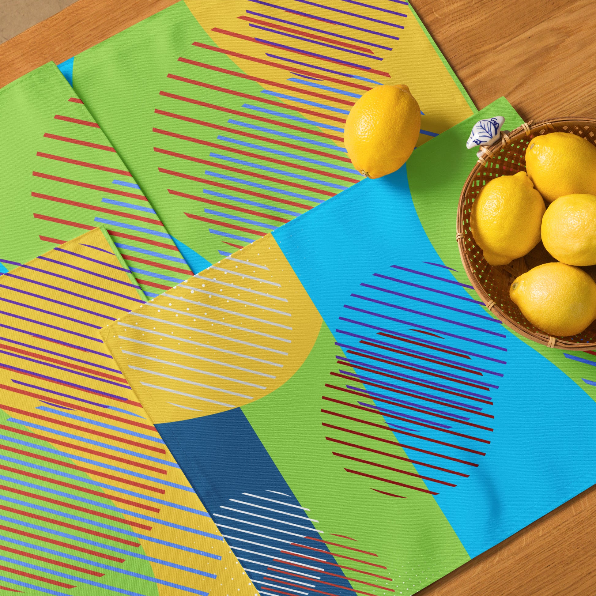 Colorful Abstract Placemat Set - Vibrant Dining Table Decor - Misfit Marketing Design Studios