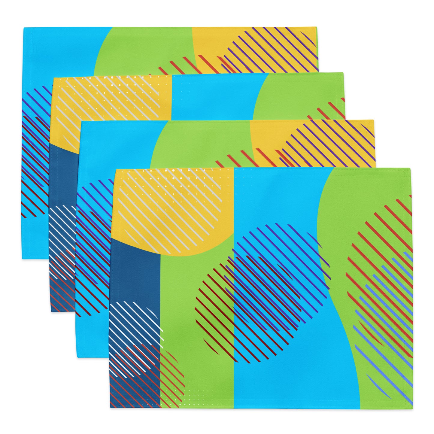 Colorful Abstract Placemat Set - Vibrant Dining Table Decor - Misfit Marketing Design Studios