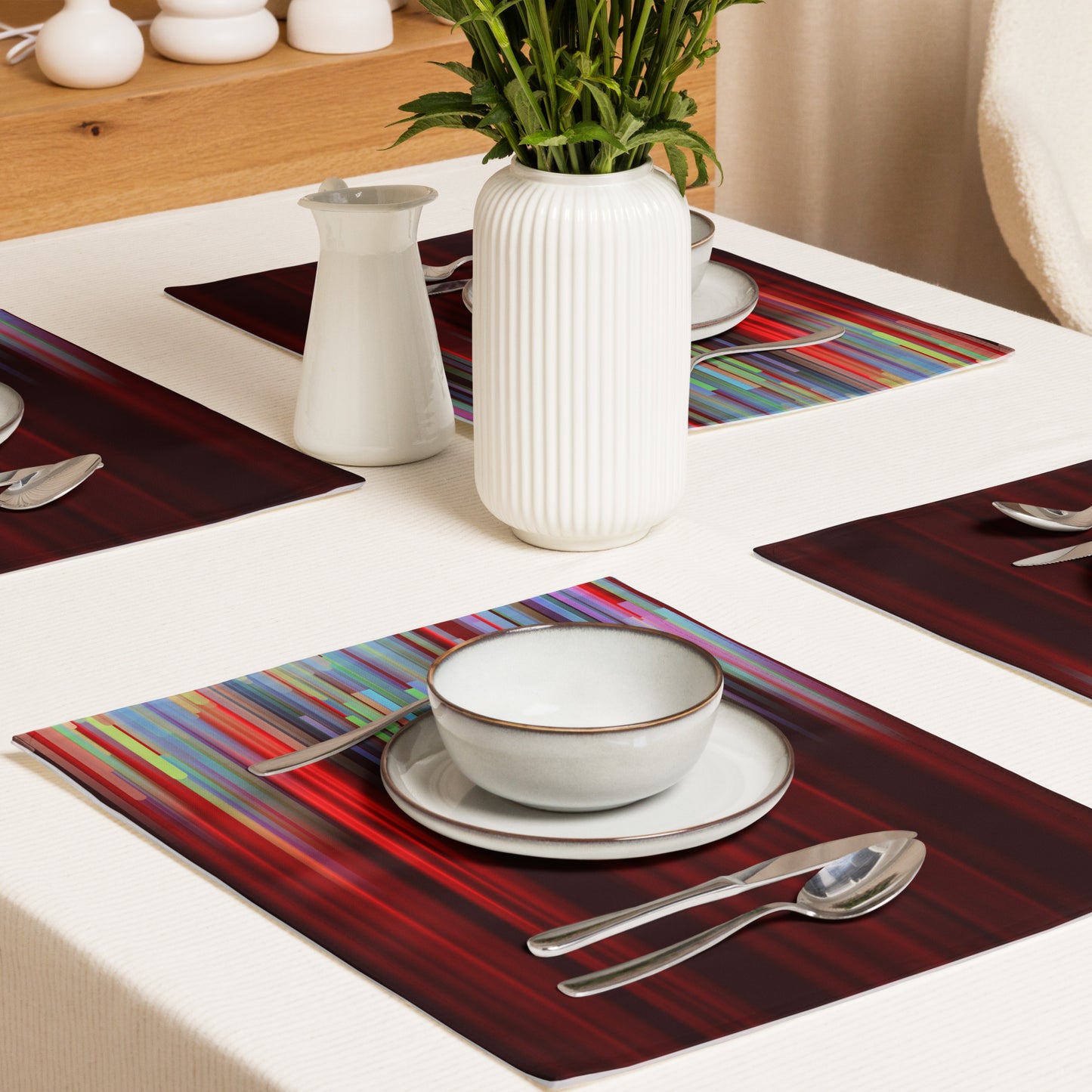 Colorful Abstract Placemat Set - Vibrant Home Decor for Dining Table - Misfit Marketing Design Studios