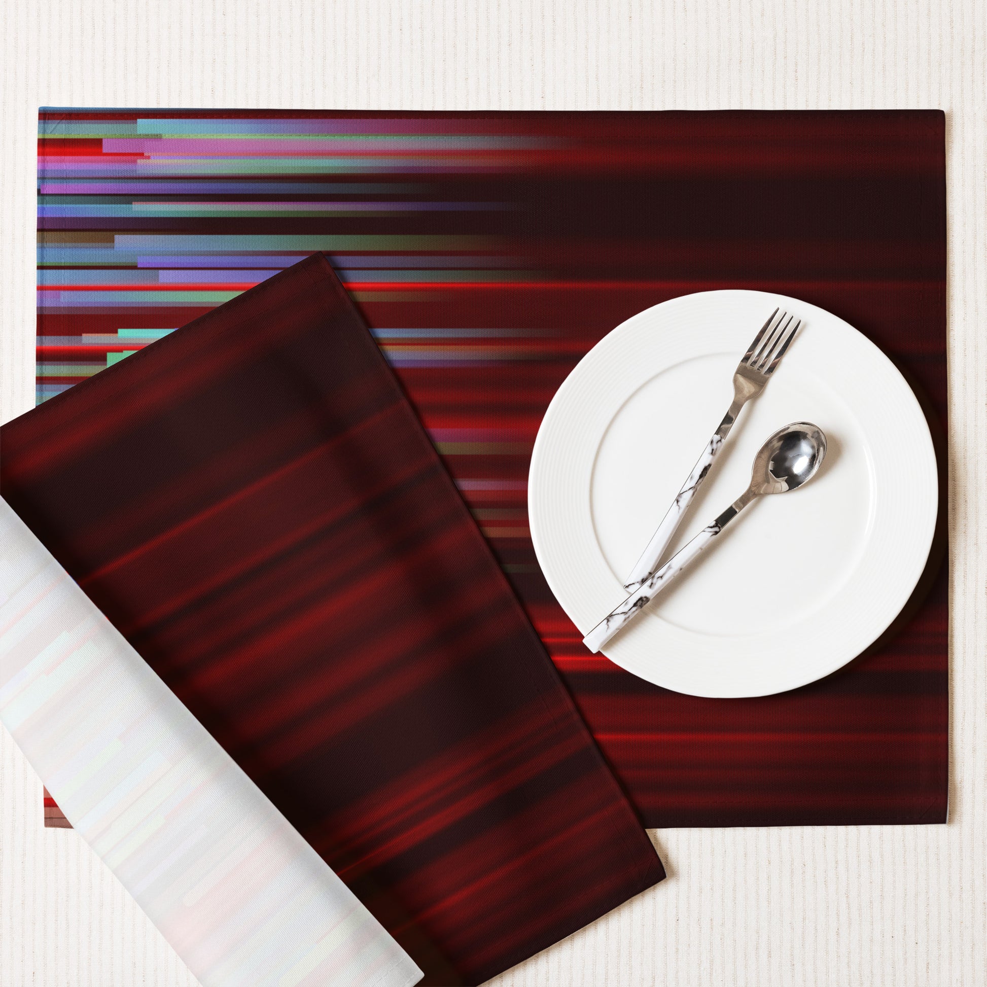 Colorful Abstract Placemat Set - Vibrant Home Decor for Dining Table - Misfit Marketing Design Studios