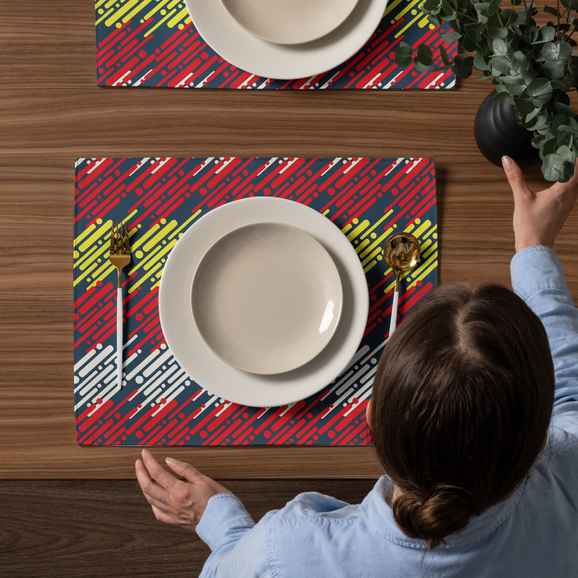 Colorful Placemat Set - Vibrant Multi-Colored Table Mats - Misfit Marketing Design Studios