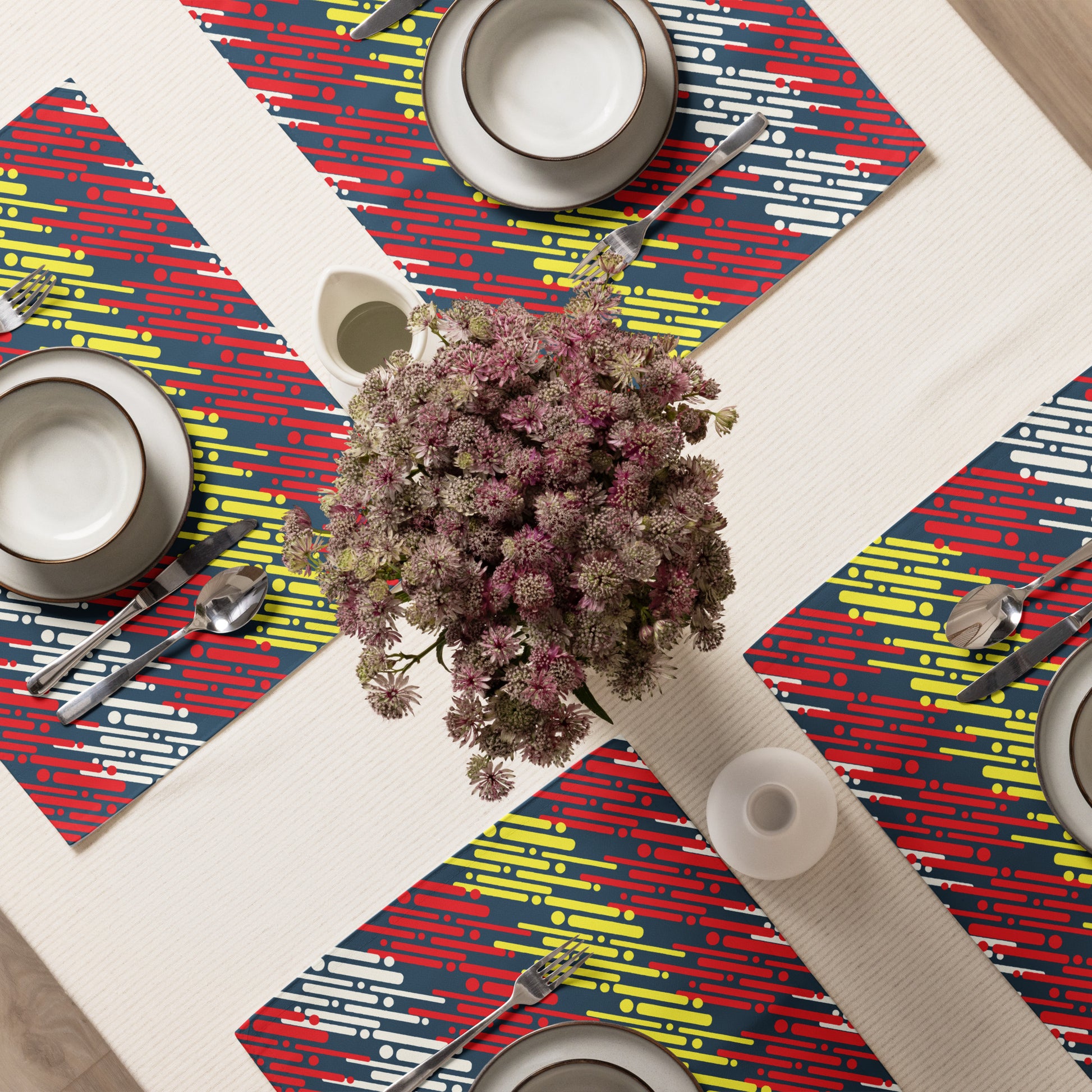 Colorful Placemat Set - Vibrant Multi-Colored Table Mats - Misfit Marketing Design Studios