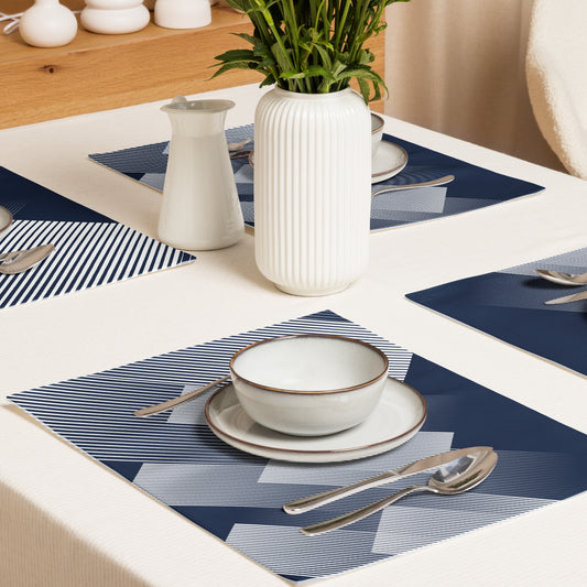 Dark Blue Abstract Placemat Set - Misfit Marketing Design Studios