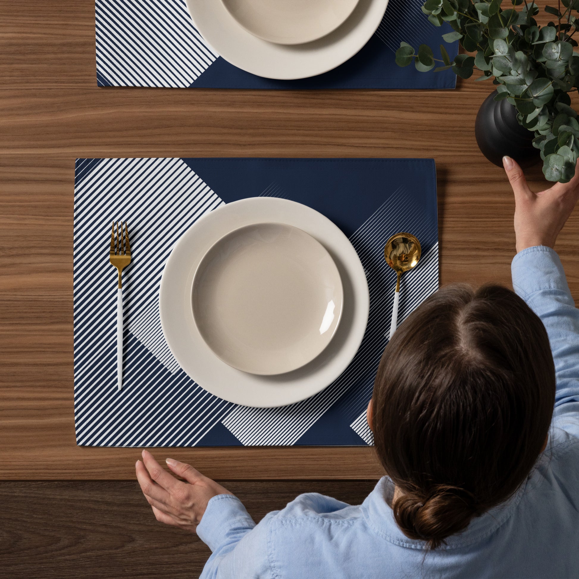 Dark Blue Abstract Placemat Set - Misfit Marketing Design Studios