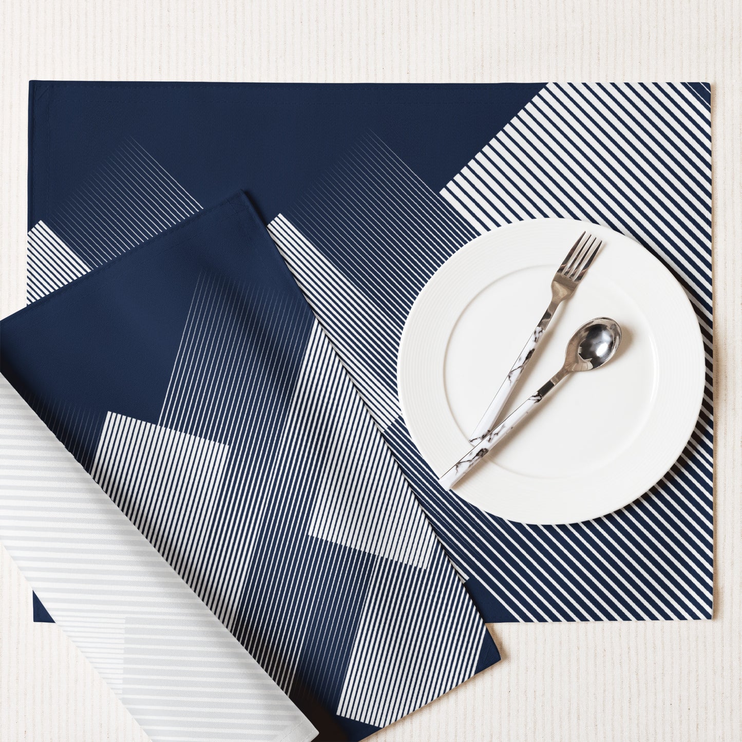 Dark Blue Abstract Placemat Set - Misfit Marketing Design Studios