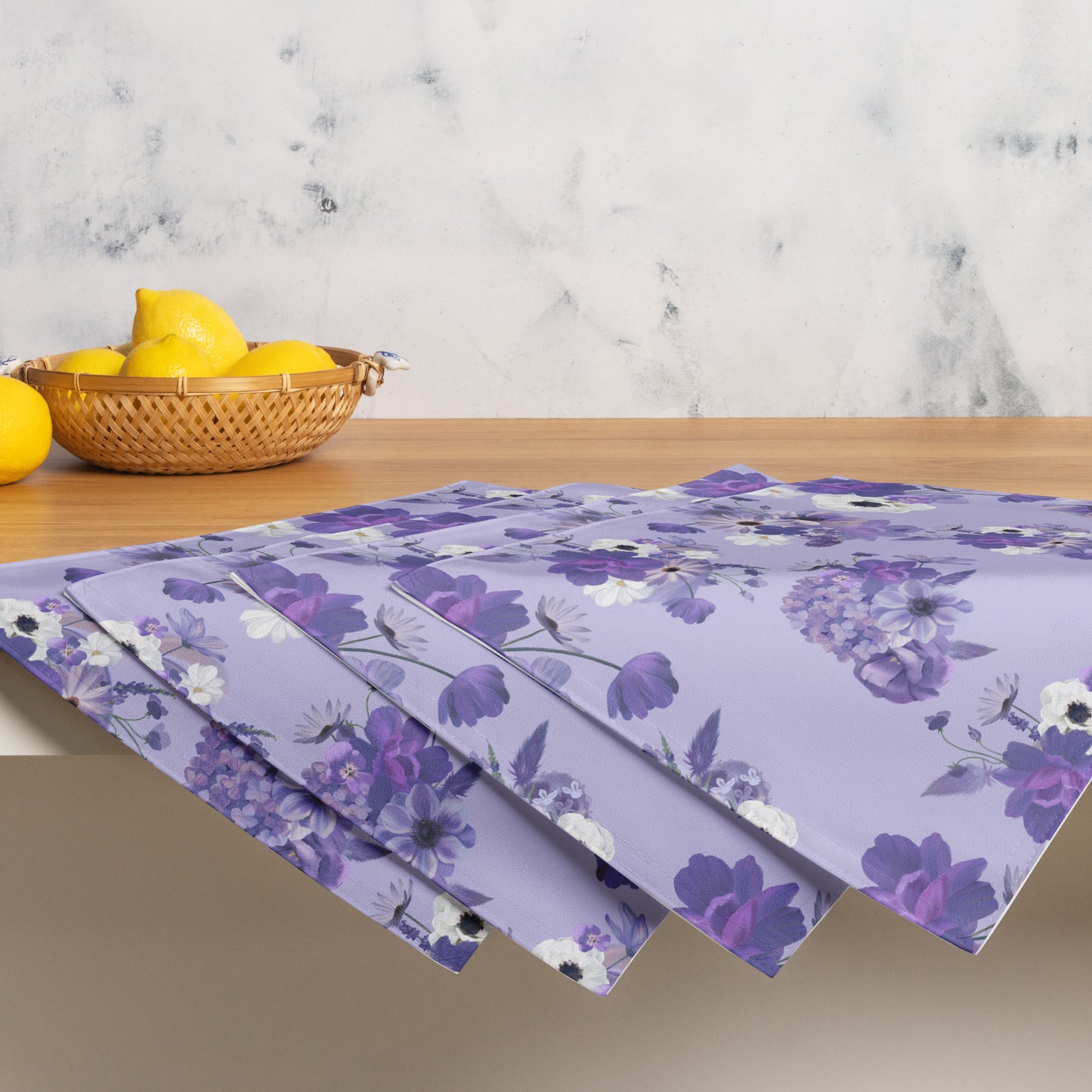 Floral Lilac Placemat Set - Elegant and Functional Dining Accessories - Misfit Marketing Design Studios