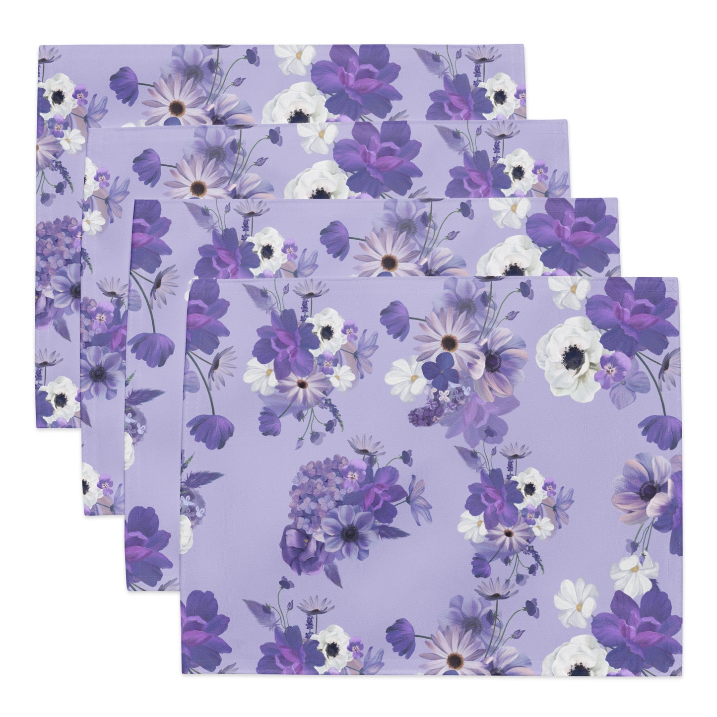 Floral Lilac Placemat Set - Elegant and Functional Dining Accessories - Misfit Marketing Design Studios