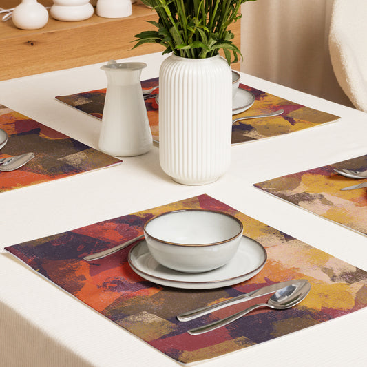 Autumn Abstract Placemat Set - Vibrant Fall Table Decor - Misfit Marketing Design Studios