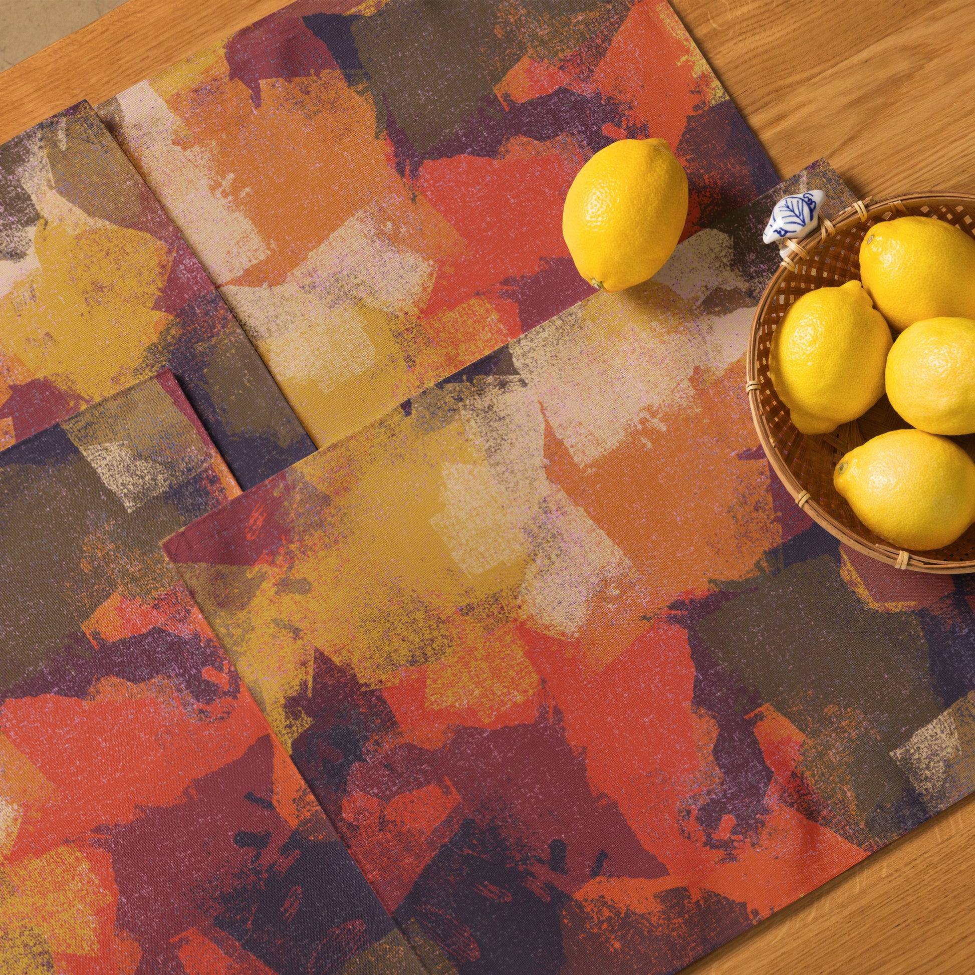 Autumn Abstract Placemat Set - Vibrant Fall Table Decor - Misfit Marketing Design Studios