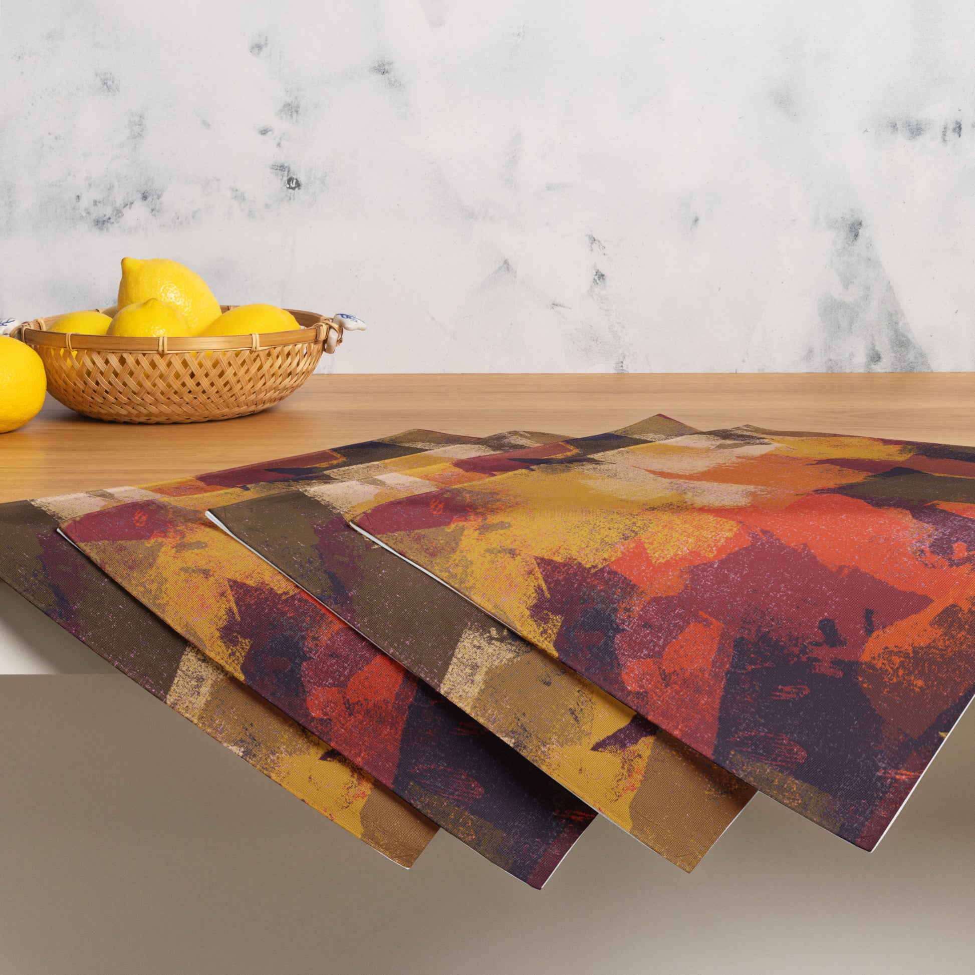 Autumn Abstract Placemat Set - Vibrant Fall Table Decor - Misfit Marketing Design Studios