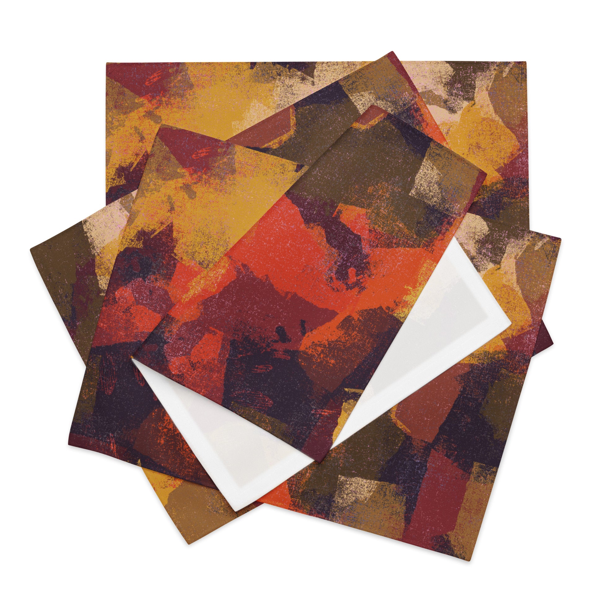 Autumn Abstract Placemat Set - Vibrant Fall Table Decor - Misfit Marketing Design Studios