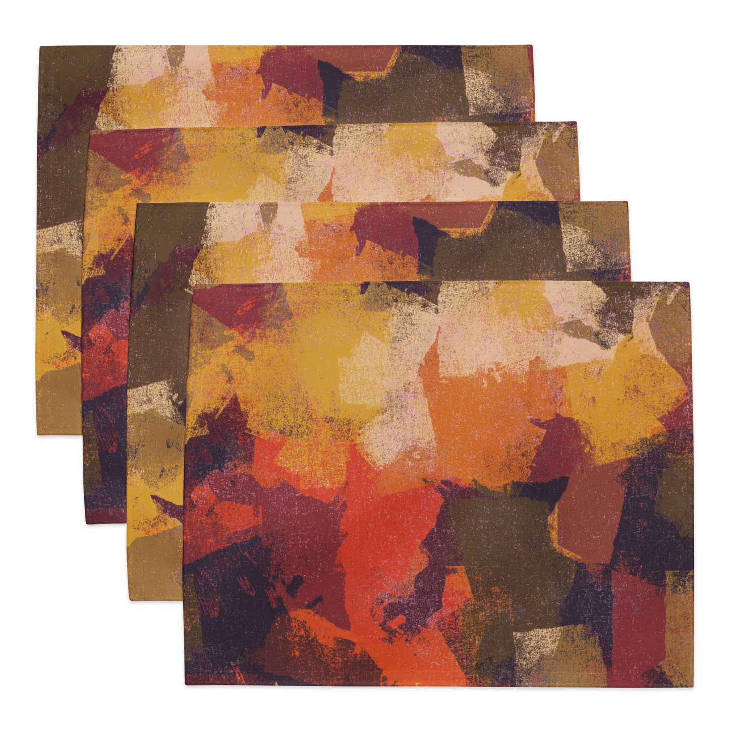 Autumn Abstract Placemat Set - Vibrant Fall Table Decor - Misfit Marketing Design Studios