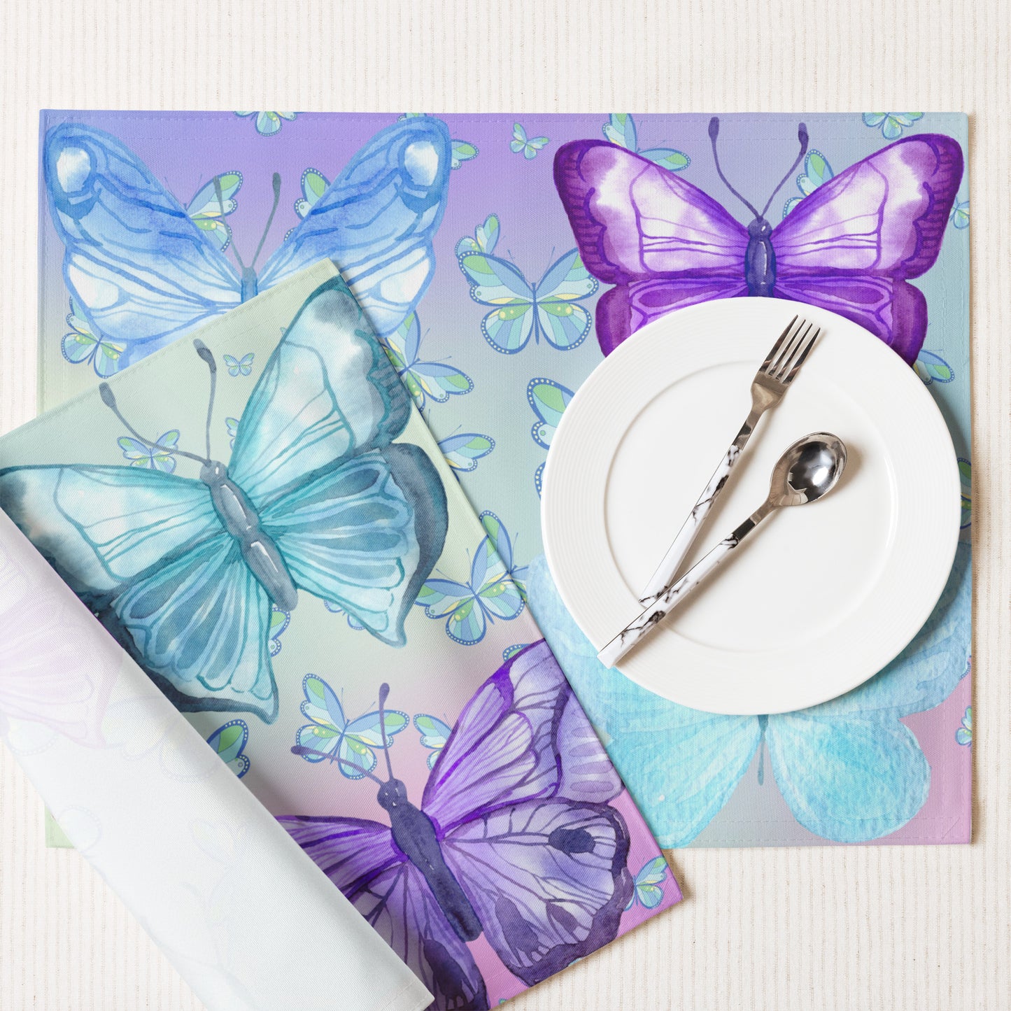 Abstract Butterflies Placemat Set