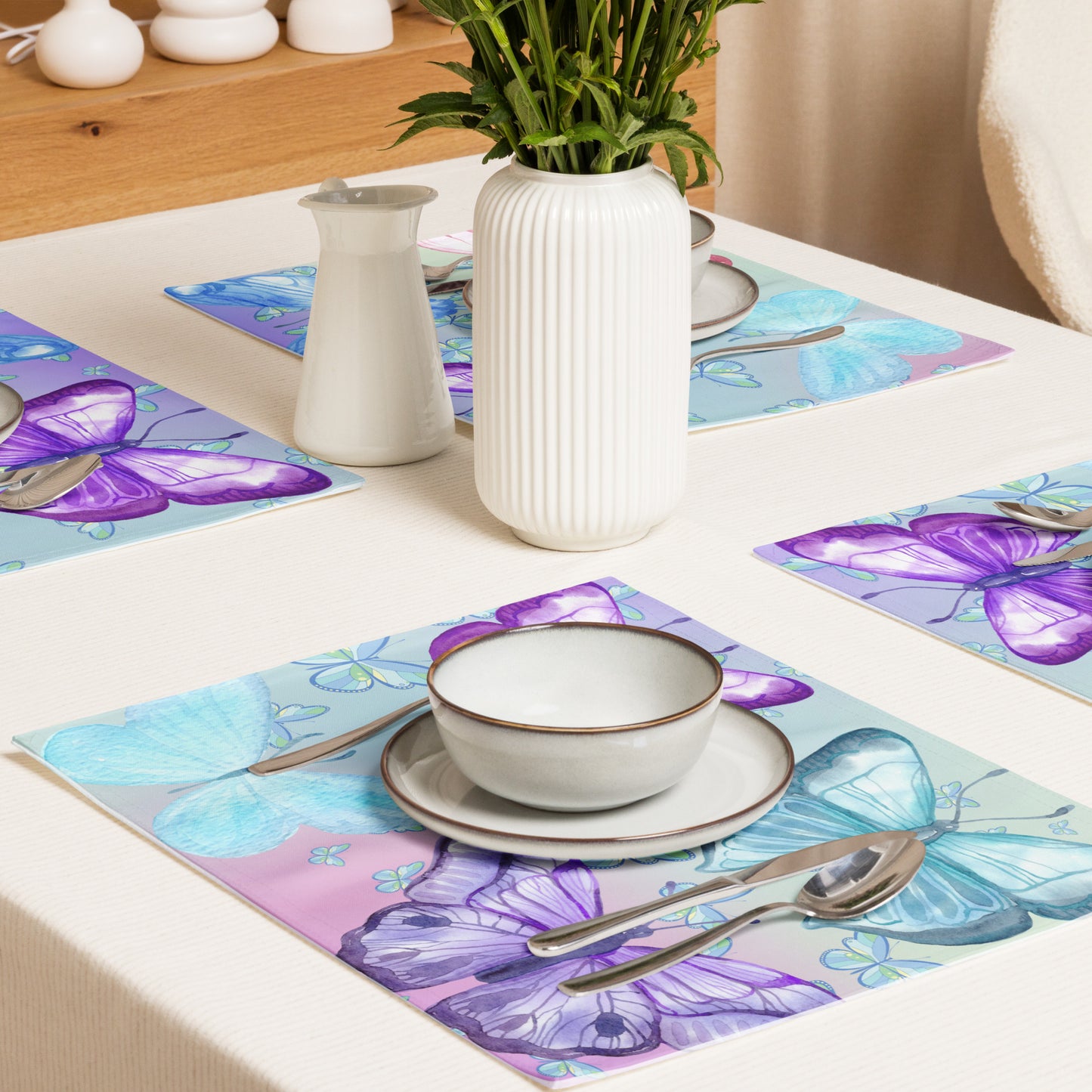 Abstract Butterflies Placemat Set