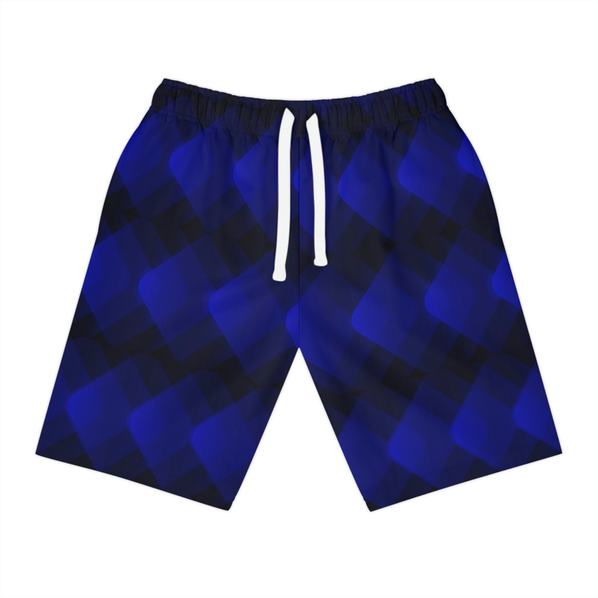 Black and Blue Modern Gradient Athletic Long Shorts - Misfit Marketing Designs