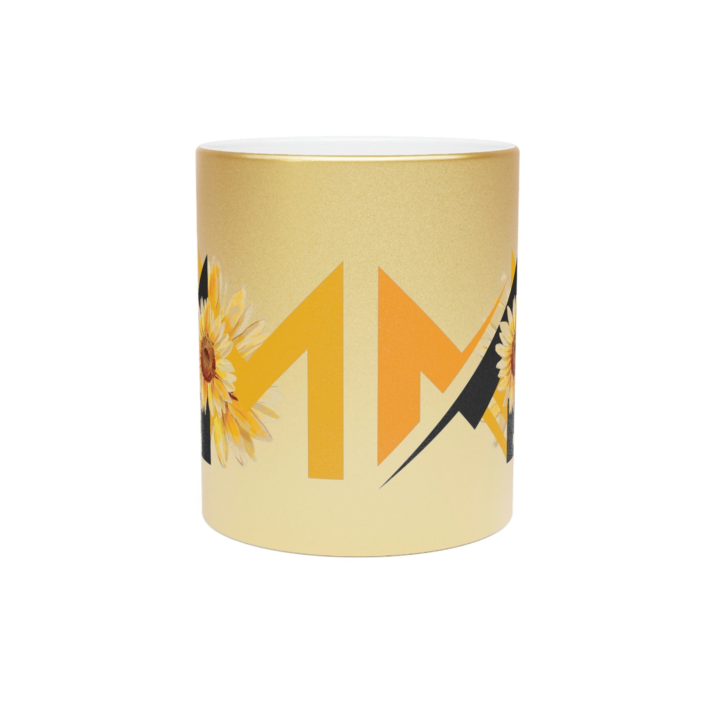 Metallic Mug - Gold or Silver (Mom's Sunflower Design) - Misfit Marketing Designs