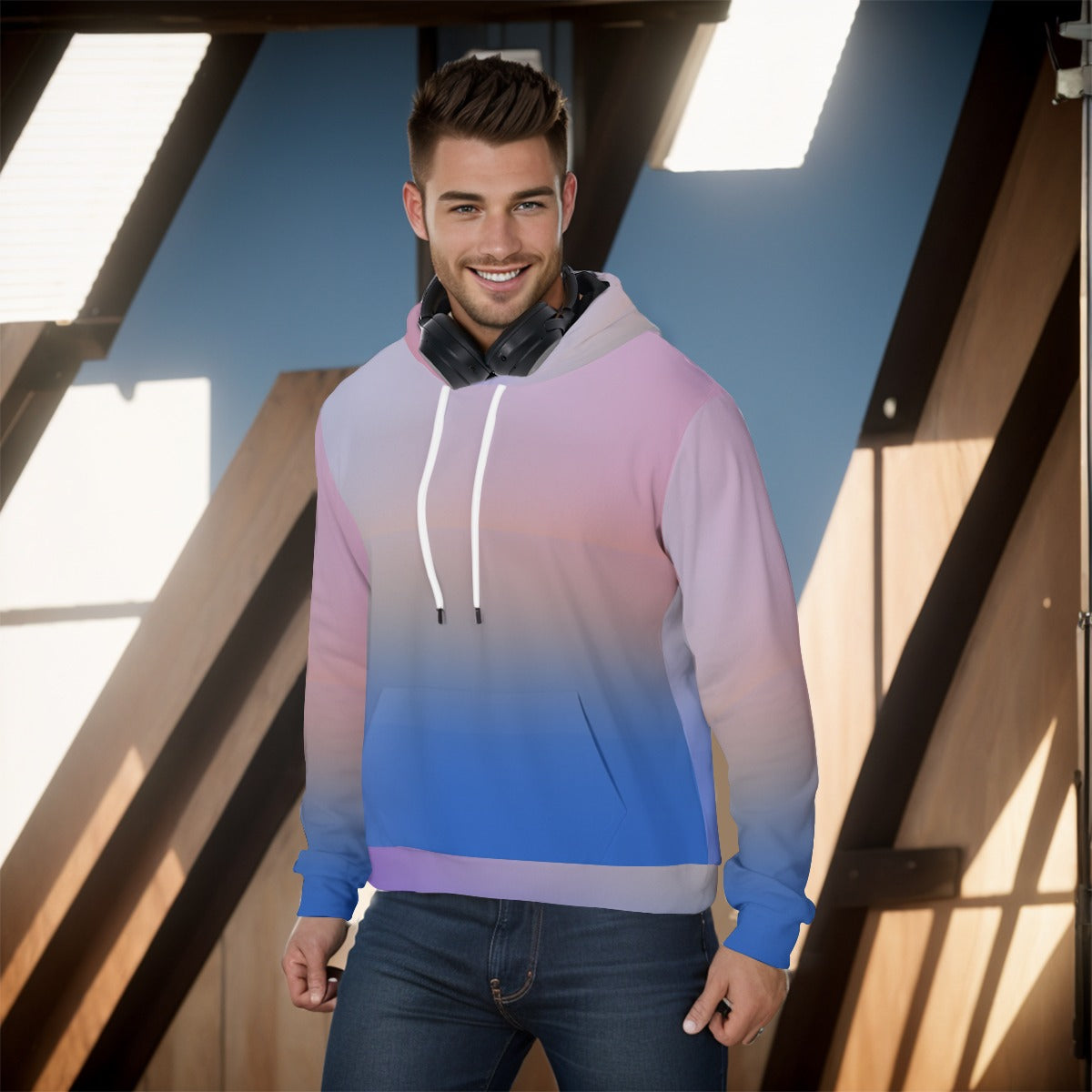 Pastel Fashion Mashup Men's Pullover Hoodie - Misfit Marketing Design Studios