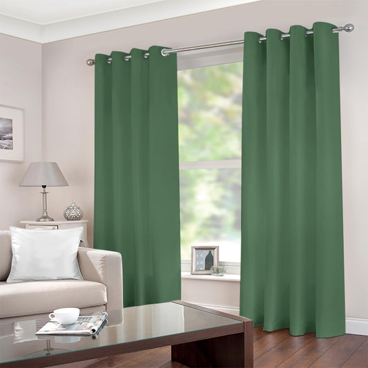 Hunter Green Blackout Grommet Curtains - Misfit Marketing Designs